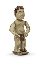 A LACQUERED AND PAINTED WOOD PUPPET. PROBABLY VIETNAM 20TH CENTURY. LACKS