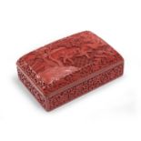 A CHINESE RED LACQUER WOOD BOX 20TH CENTURY
