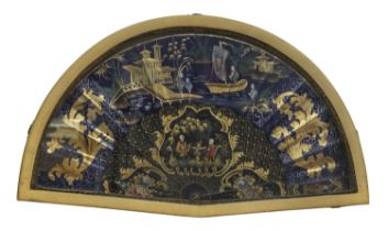 A CHINESE STYLE PAPER FAN EUROPE LATE 19TH CENTURY