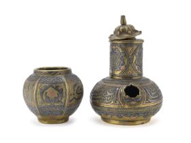 A BRONZE CENSER AND BOWL MIDDLE EAST EARLY 20TH CENTURY