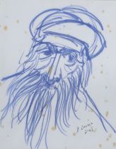 FELT PEN SELF PORTRAIT AS AUDA ABU TAY BY ANTHONY QUINN 1963