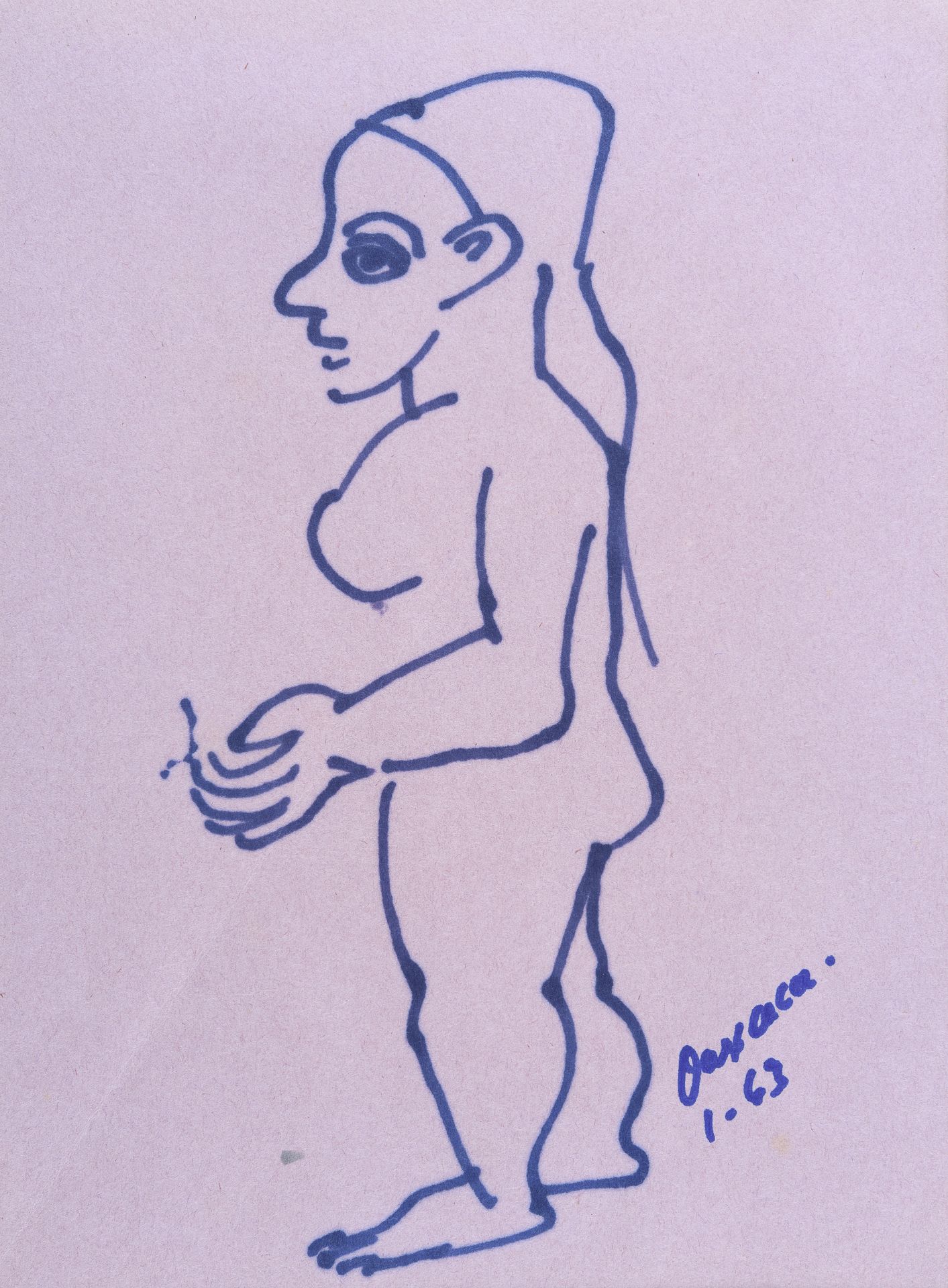 FELT PEN DRAWING OF A WOMAN BY ANTHONY QUINN 1963