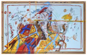 MIXED MEDIA PAINTING OF KNIGHTS BY ENRICO MANERA 199