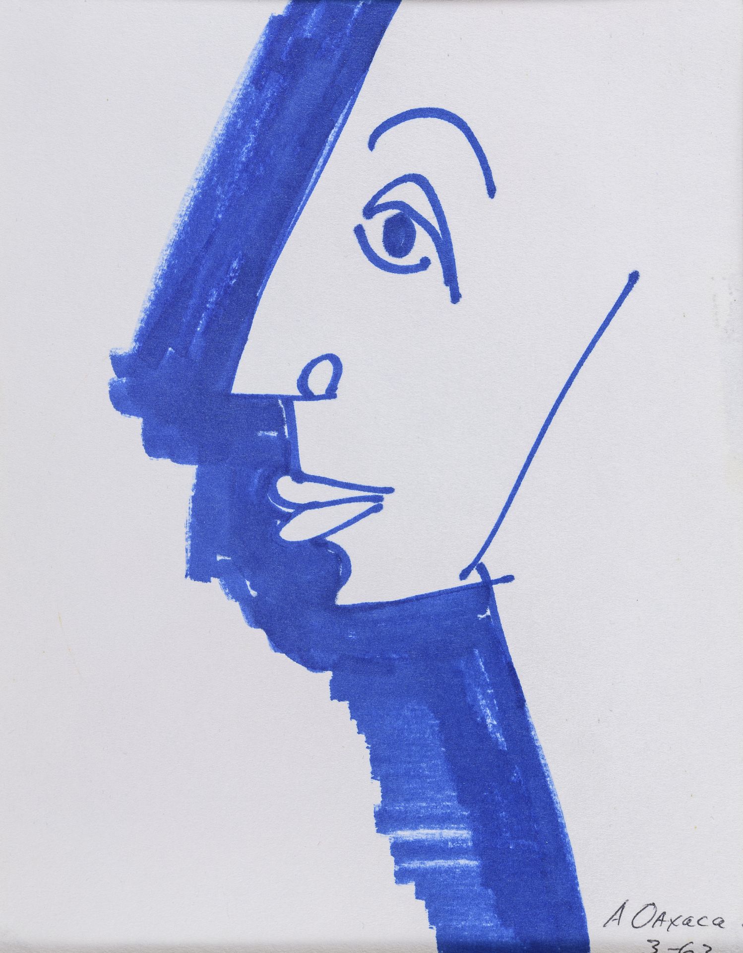 PAIR OF FELT PEN DRAWINGS BY ANTHONY QUINN 1963 - Image 2 of 2