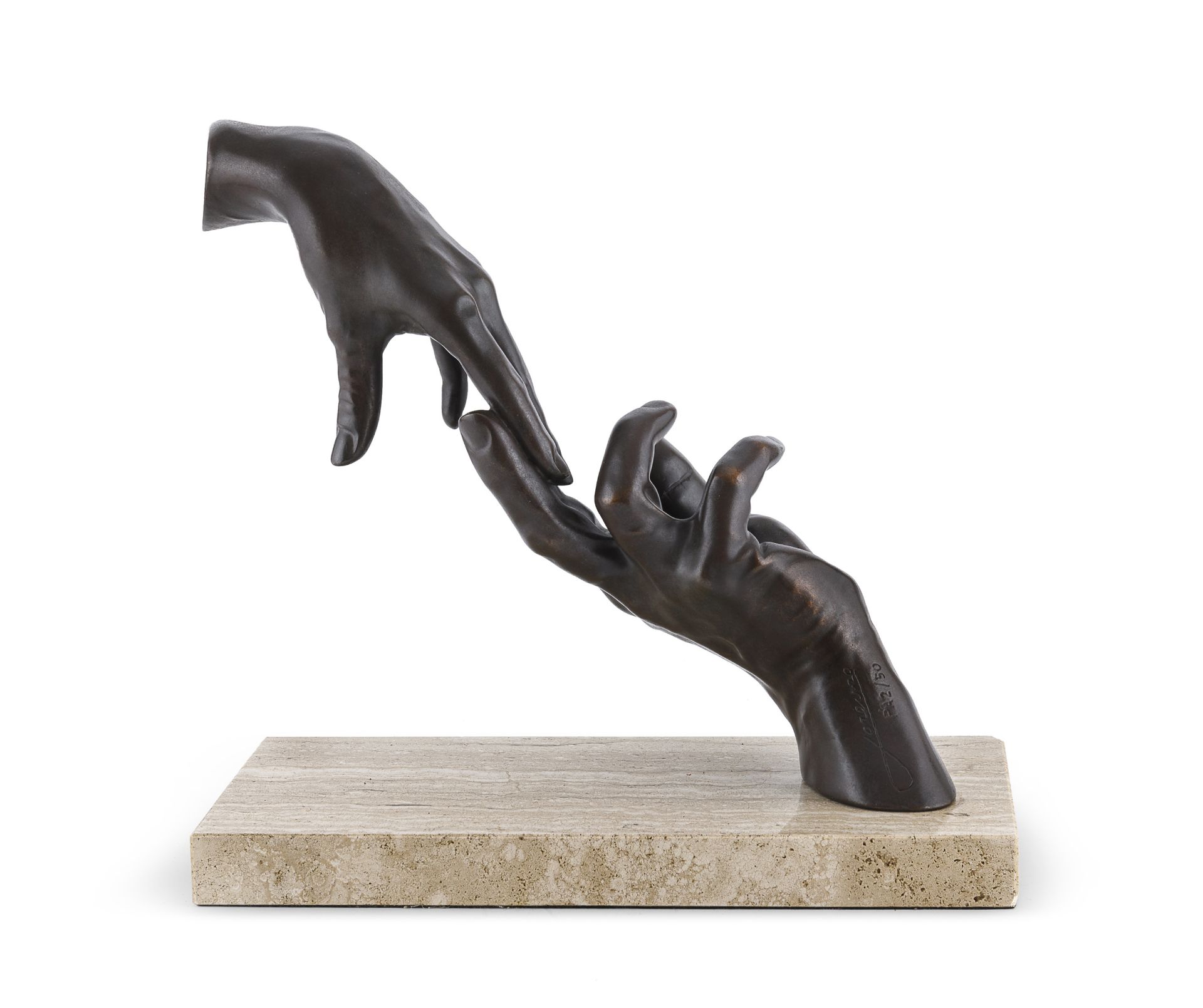 BRONZE-PLATED RESIN SCULPTURE 'FIRST LOVE' BY LORENZO QUINN 2001 - Image 2 of 3