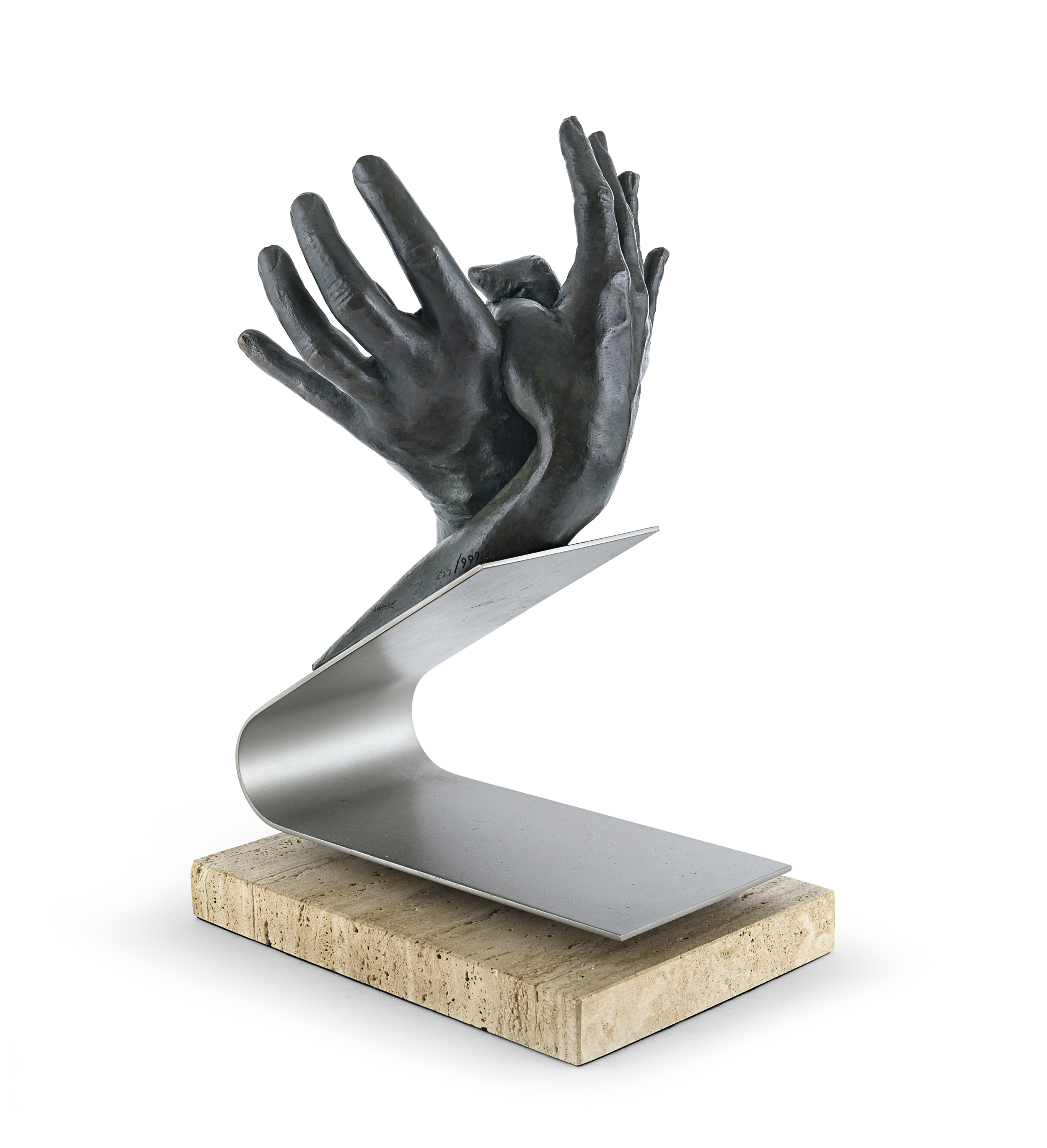 BRONZE-PLATED RESIN SCULPTURE 'WITH YOU' BY LORENZO QUINN - Image 3 of 4