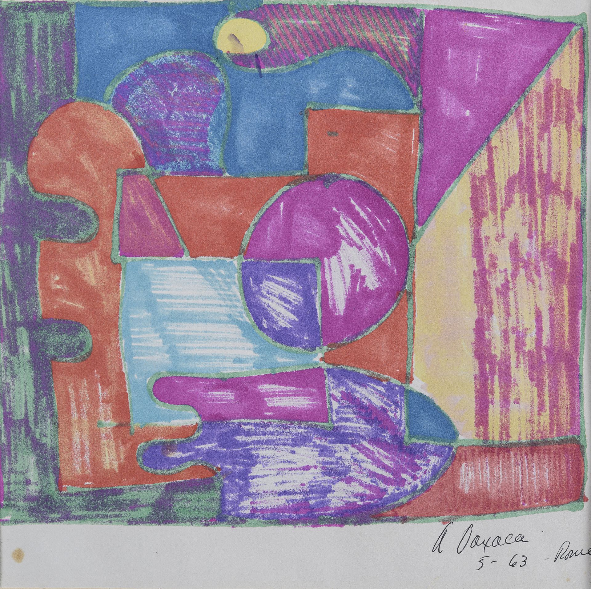 ABSTRACT FELT PEN DRAWING BY ANTHONY QUINN 1963
