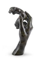 BRONZE SCULPTURE 'THE HAND OF RODIN' D'APRES PAUL CRUET