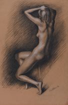 CHARCOAL NUDE BY GREGORIO SCILTIAN 1970