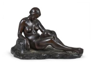 BRONZE NUDE SIGNED 'R. ADAM' EARLY 20TH CENTURY
