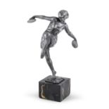 SILVER-PLATED BRONZE SCULPTURE OF A DANCER BY PIERRE LE FAGUAYS KNOWN AS FAYRAL