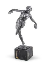 SILVER-PLATED BRONZE SCULPTURE OF A DANCER BY PIERRE LE FAGUAYS KNOWN AS FAYRAL