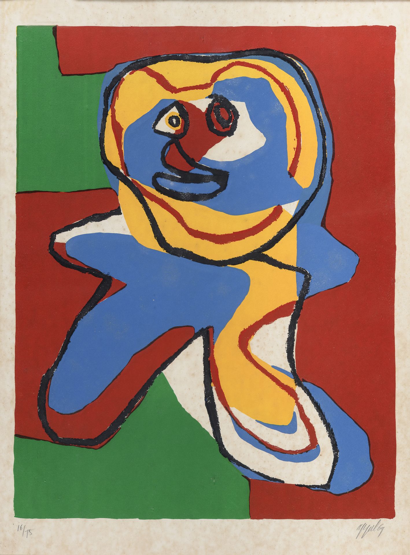 LITHOGRAPH 'L'HOMME SOURIANT' BY KAREL APPEL 1969