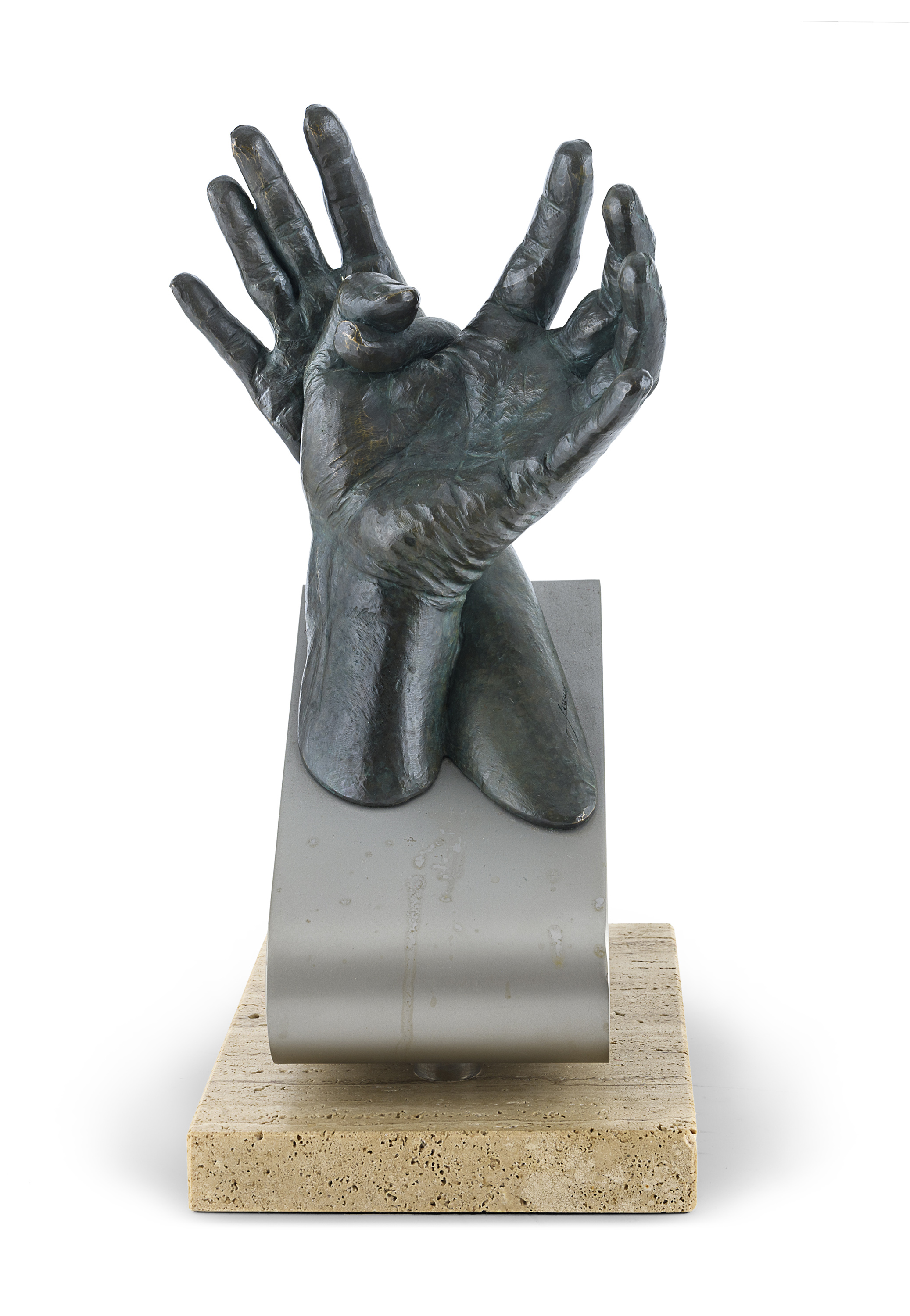 BRONZE-PLATED RESIN SCULPTURE 'WITH YOU' BY LORENZO QUINN - Image 2 of 4