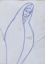 THREE FELT PEN DRAWINGS OF WOMEN BY ANTHONY QUINN 1963