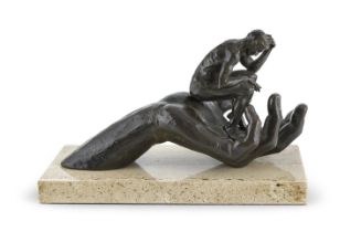 BRONZE-PLATED RESIN SCULPTURE 'HAND OF GOD' BY LORENZO QUINN 1999