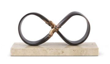 BRONZE-PLATED RESIN SCULPTURE 'INFINITY' BY LORENZO QUINN