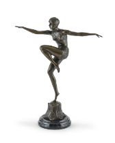 BRONZE SCULPTURE OF A DANCER SIGNED 'JOHANN PHILIPP FERDINAND PREISS'