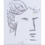 FELT PEN DRAWING OF A MAN'S FACE BY ANTHONY QUINN 1963