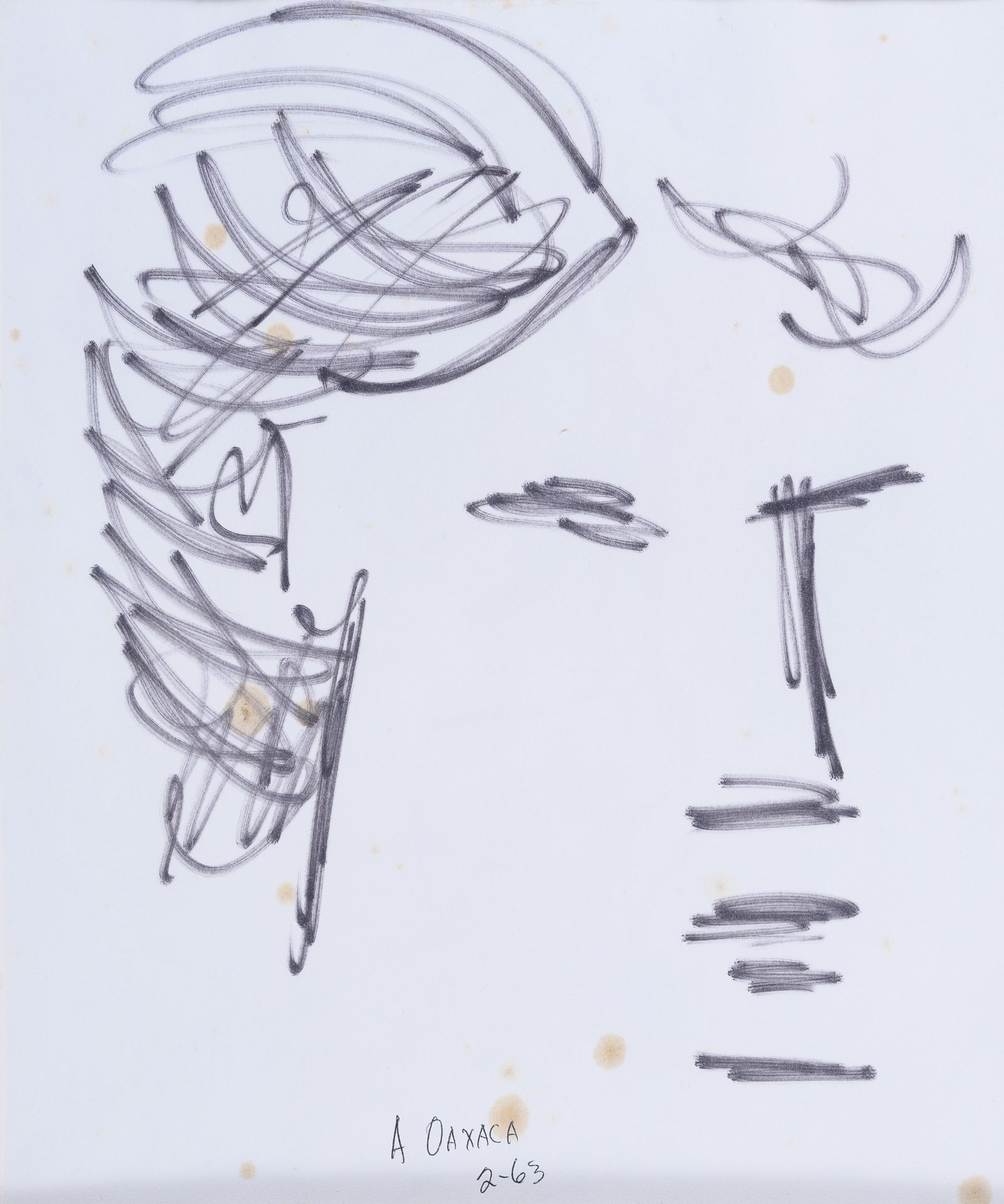 FELT PEN DRAWING OF A MAN'S FACE BY ANTHONY QUINN 1963