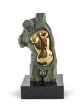 BRONZE-PLATED RESIN SCULPTURE 'ADAM AND EVE' BY LORENZO QUINN 1998