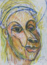 FELT PEN DRAWING OF A MALE FACE BY ANTHONY QUINN 1963