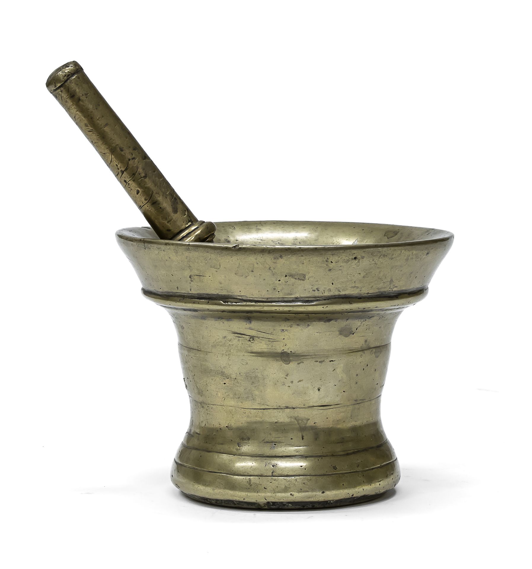 GOLDEN BRONZE MORTAR AND PESTLE END OF THE 18TH CENTURY