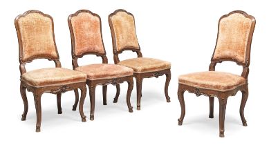 FOUR WALNUT CHAIRS VENETO 18TH CENTURY