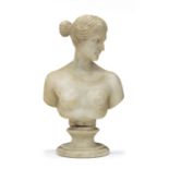 SMALL BUST OF DIANA IN WHITE MARBLE 19TH CENTURY