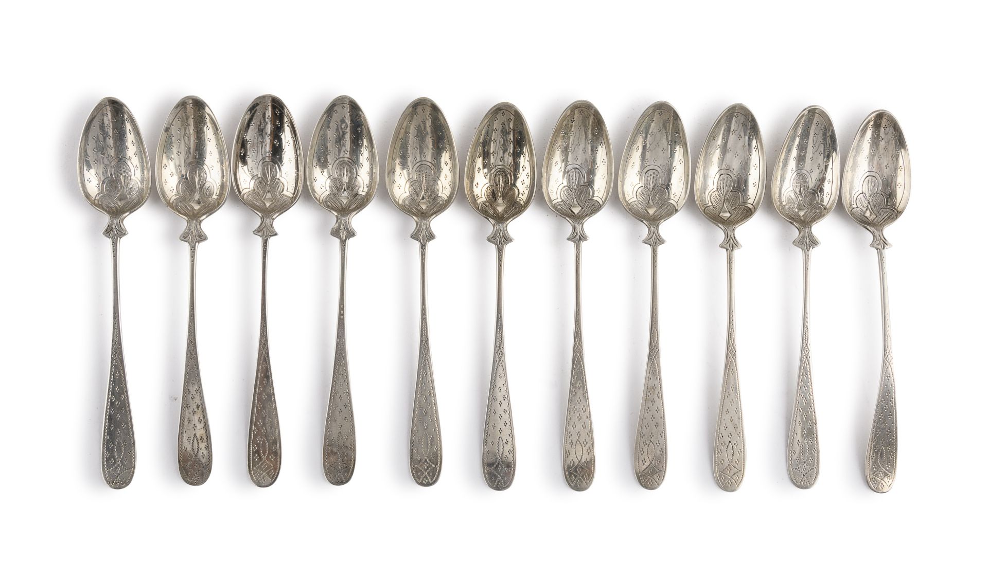 ELEVEN SILVER SPOONS END OF THE 19TH CENTURY