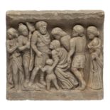 PAIR OF MARBLE BAS RELIEFS ROMAN STYLE EARLY 20TH CENTURY