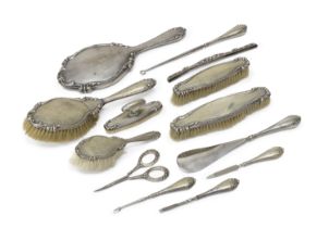 SILVER DRESSING TABLE SET MILAN ca. 1940.