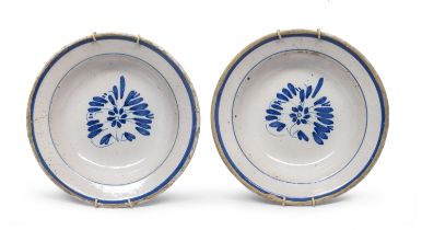 PAIR OF MAIOLICA PLATES FAENZA OR IMOLA 19TH CENTURY