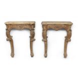 PAIR OF SMALL GILTWOOD CONSOLES PIEDMONT 18TH CENTURY