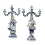 PAIR OF PORCELAIN CANDELABRA EARLY 20TH CENTURY