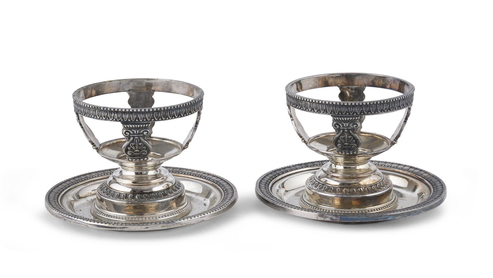 PAIR OF SILVER EGG CUPS ALESSANDRIA 1935/1971
