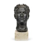 CAESAR'S HEAD IN ANCIENT GREEN MARBLE END OF THE 18TH CENTURY