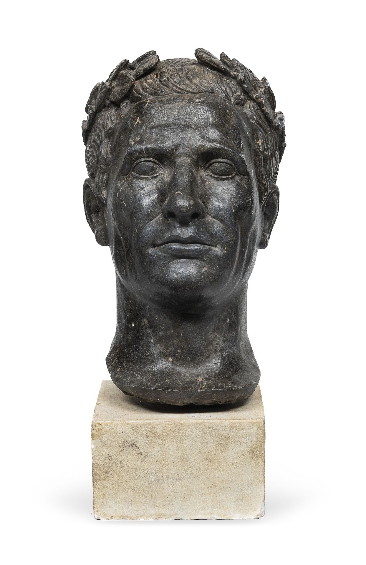 CAESAR'S HEAD IN ANCIENT GREEN MARBLE END OF THE 18TH CENTURY