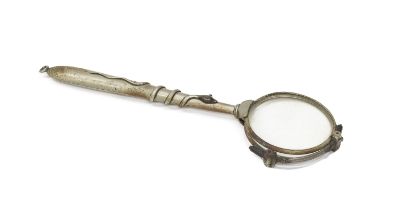 SILVER-PLATED MAGNIFYING GLASS EARLY 20TH CENTURY