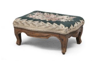 WALNUT FOOTSTOOL 19th CENTURY