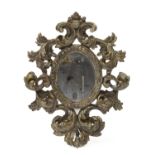 SMALL SILVER-PLATED WOOD MIRROR EARLY 20TH CENTURY