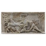 BAS-RELIEF IN WHITE MARBLE ROMAN STYLE END OF THE 19TH CENTURY