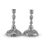 PAIR OF SILVER CANDLESTICKS MANTOVA 18TH CENTURY