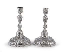 PAIR OF SILVER CANDLESTICKS MANTOVA 18TH CENTURY