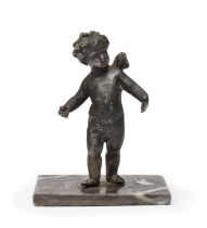 SMALL SILVER-PLATED BRONZE SCULPTURE 19TH CENTURY