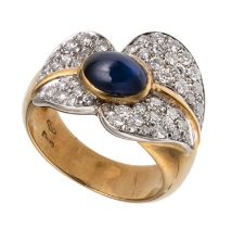 GOLD RING WITH CENTRAL SAPPHIRE