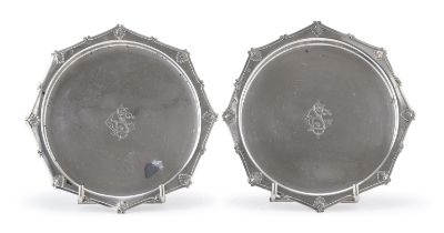 PAIR OF SILVER BOTTLE COVERS VIENNA 1872/1922