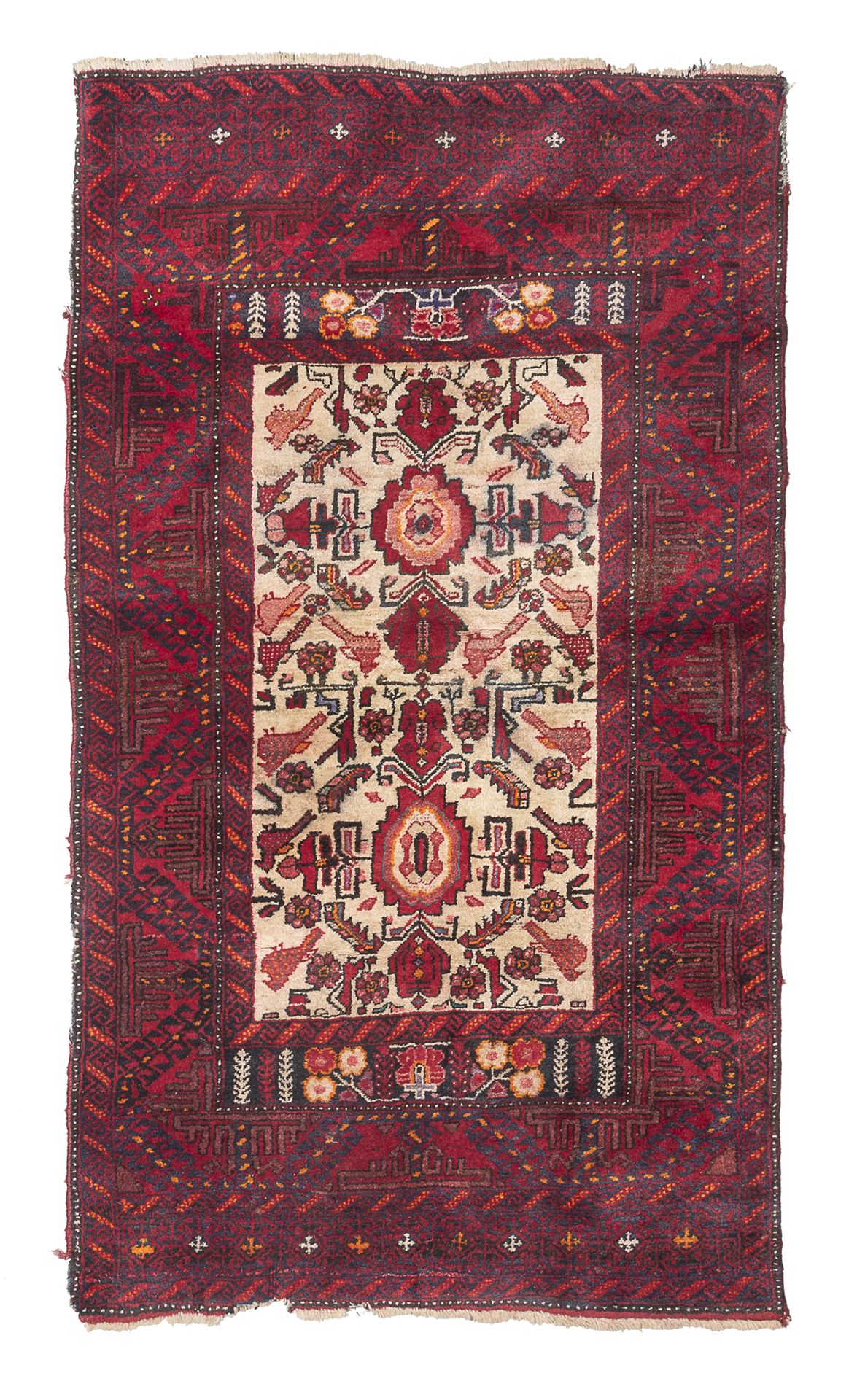 UNUSUAL BELUCISTAN CARPET EARLY 20TH CENTURY