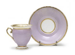 PORCELAIN CUP AND SAUCER 19TH CENTURY