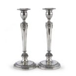 PAIR OF SILVER CANDLESTICKS FLORENCE ca. 1820.